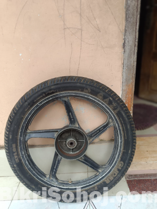 Orginal hero honda shine 125 front alloy whele + tyer